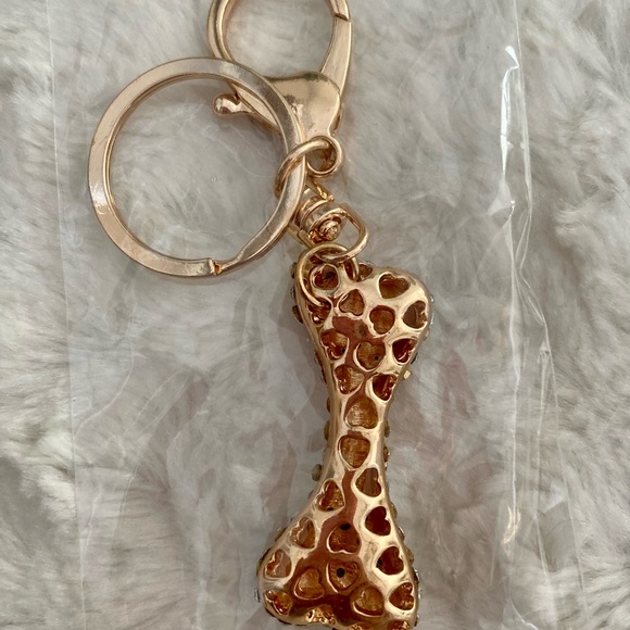 Rhinestone Bone Purse Charm Keychain - Picture 2 of 2